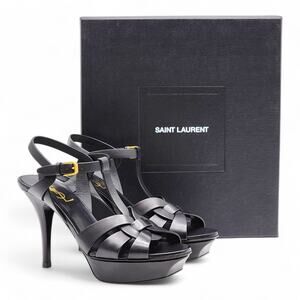 Saint Laurent Tribute Leather Platform Sandal Pumps EU 37 US 6.5 - New $1100